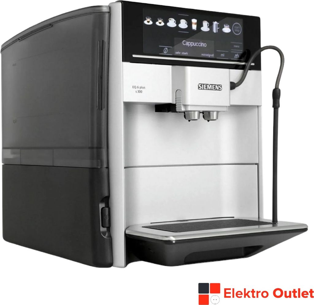 Siemens EQ.6 plus s300, Espressomaschine, 1,7 l, Kaffeebohnen, Gemahlener Kaffee, Eingebautes Mahlwerk, 1500 W, Schwarz, Grau