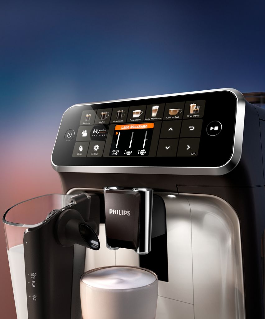 Philips 5400 Series EP5447/90 Kaffeevollautomaten, Espressomaschine, 1,8 l, Kaffeebohnen, Eingebautes Mahlwerk, 1500 W, Schwarz, Chrom