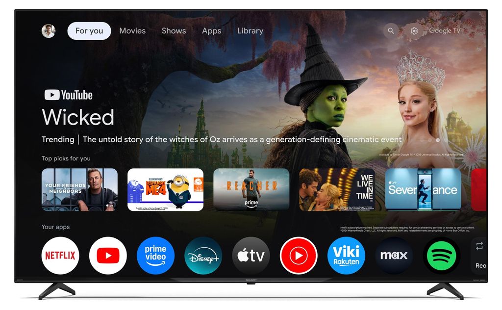 Sharp 70HP5765E, QLED - Fernseher, (UltraHD/4K, Google TV) - SHARP 70HP5765E