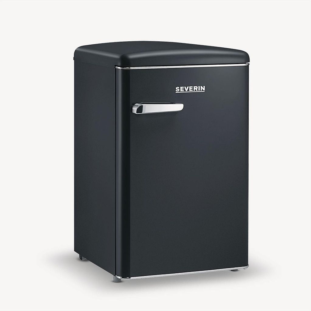 SEVERIN Retro Tischkühlschrank RKS 8832 aus Kunststoff, schwarz Kühlschrank Gefrierkombination Retro Kühlschrank Led Kühlschrank Kühlschrank Gefrierfach