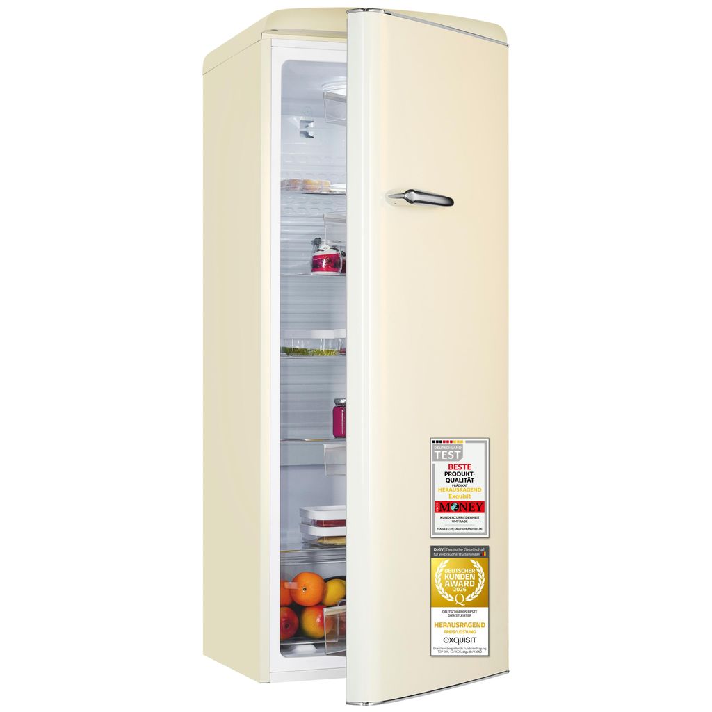 Exquisit Retro Vollraumkühlschrank 225 l - RKS325 - V - H - 160C