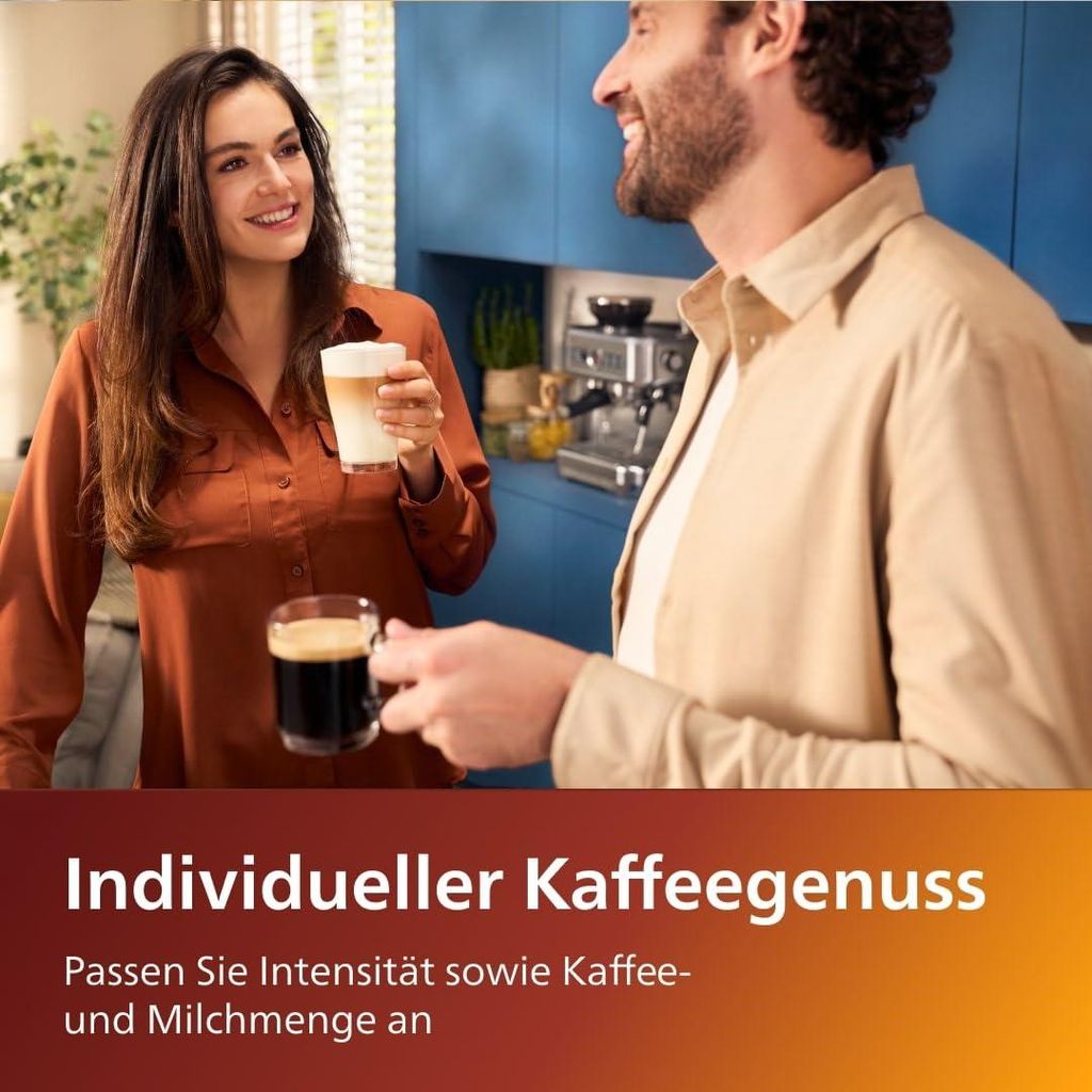 Philips 5400 Series EP5447/90 Kaffeevollautomaten, Espressomaschine, 1,8 l, Kaffeebohnen, Eingebautes Mahlwerk, 1500 W, Schwarz, Chrom