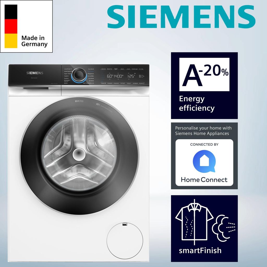 Siemens iQ700 WG44B2040, Frontlader, 9 kg, B, 70 dB, 1400 RPM, A