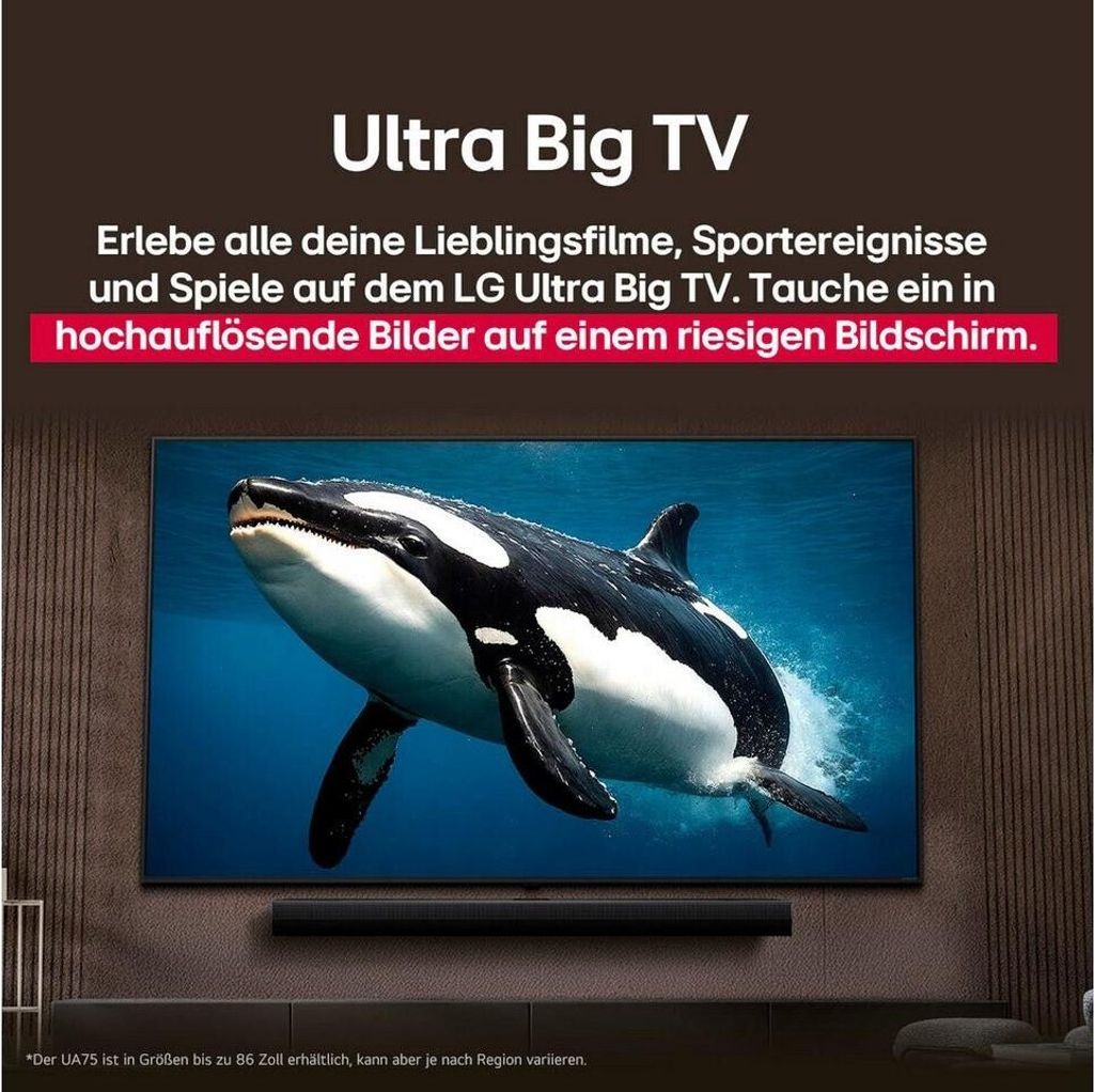 LG UHD AI 55UA75006LA, 139,7 cm (55"), 3840 x 2160 Pixel, LED, Smart - TV, WLAN, Schwarz