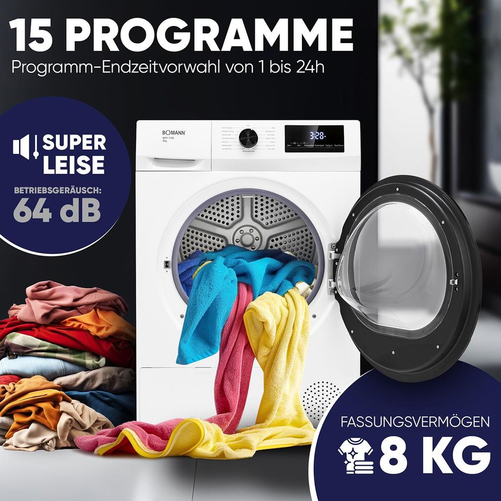 Bomann Wärmepumpentrockner 8kg - WPT 7154