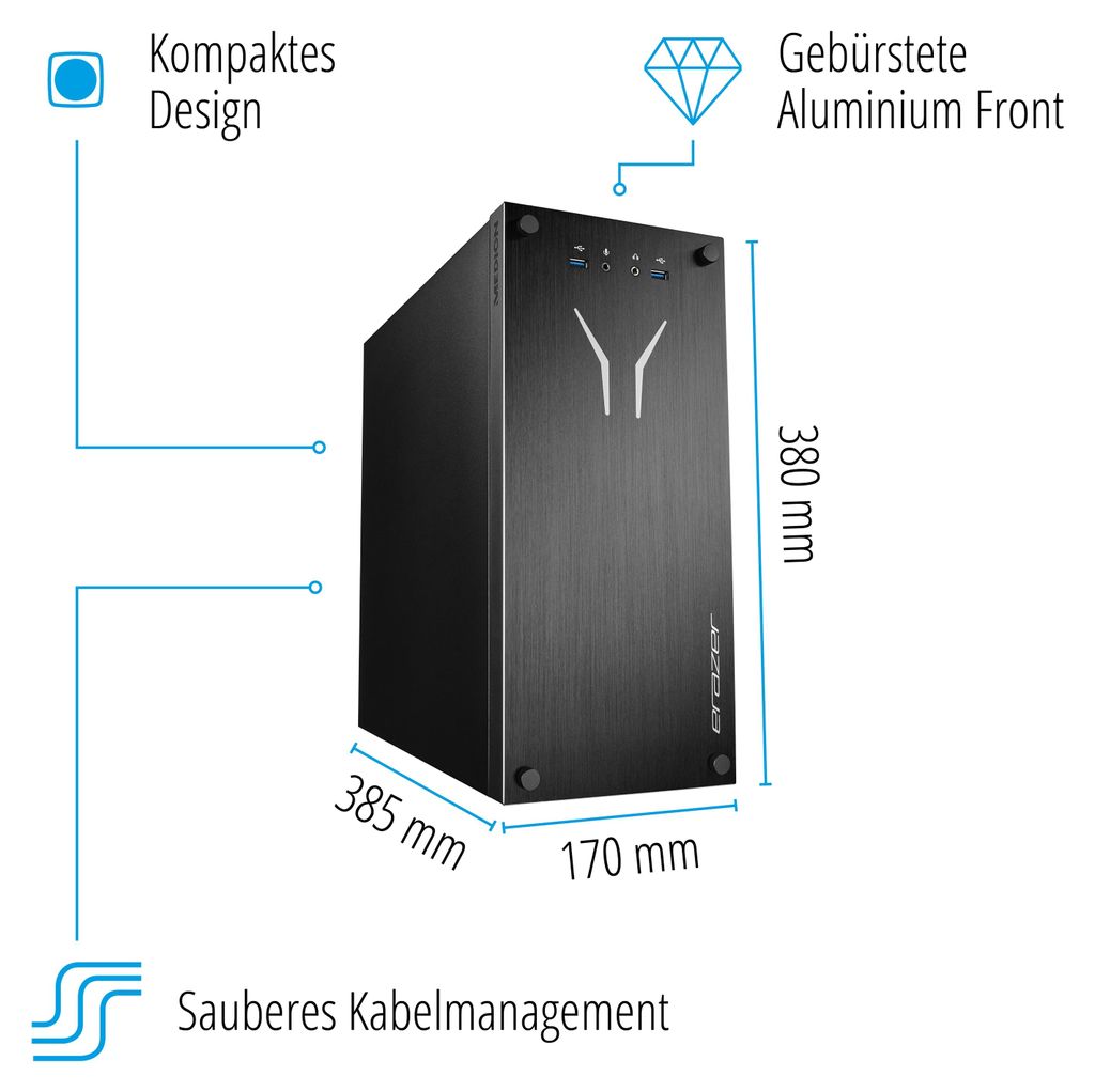 MEDION® ERAZER Recon E30 Gaming PC - Ultra 5 225, Intel Graphics, 16 GB DDR5 RAM