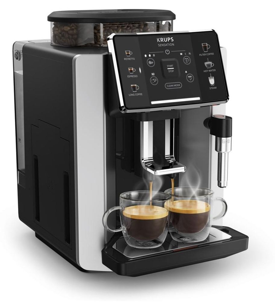 Krups Sensation C90 EA910E, Espressomaschine, 1,7 l, Kaffeebohnen, Eingebautes Mahlwerk, 1450 W, Aluminium, Schwarz