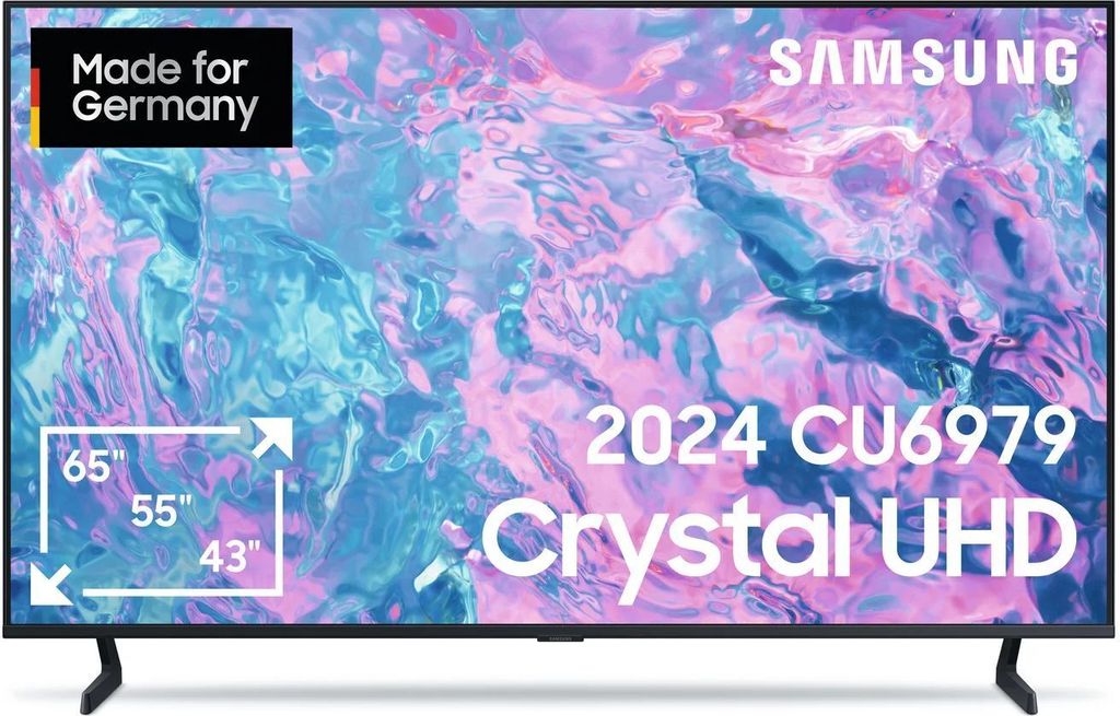 Samsung 55" Crystal UHD 4K CU6979 Tizen OS Smart TV (2024), 139,7 cm (55"), 3840 x 2160 Pixel, Kristall, Smart - TV, WLAN, Schwarz