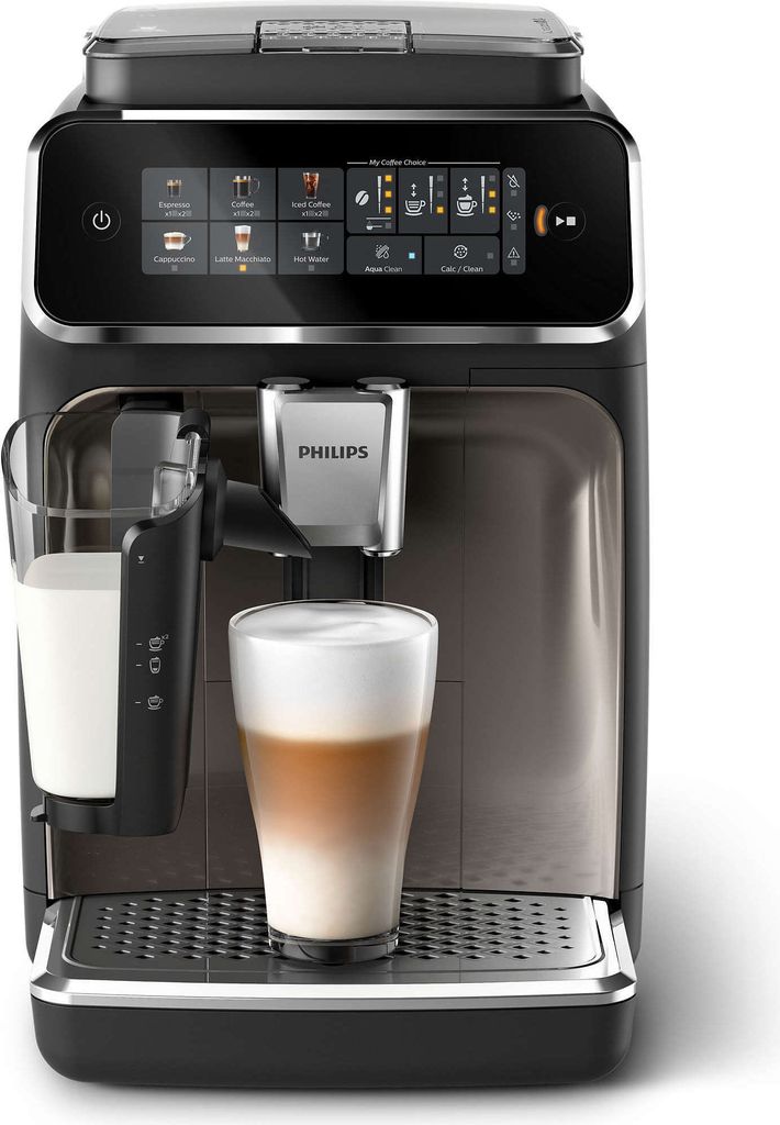 Philips Kaffeevollautomat Serie 3300, 5 Kaffeeeinstellungen, LatteGo - Milchsystem, Touch - Display, schwarz (EP3347/90)
