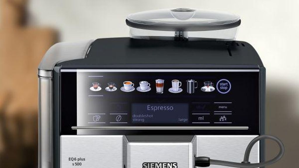 Siemens EQ.6 plus s300, Espressomaschine, 1,7 l, Kaffeebohnen, Gemahlener Kaffee, Eingebautes Mahlwerk, 1500 W, Schwarz, Grau
