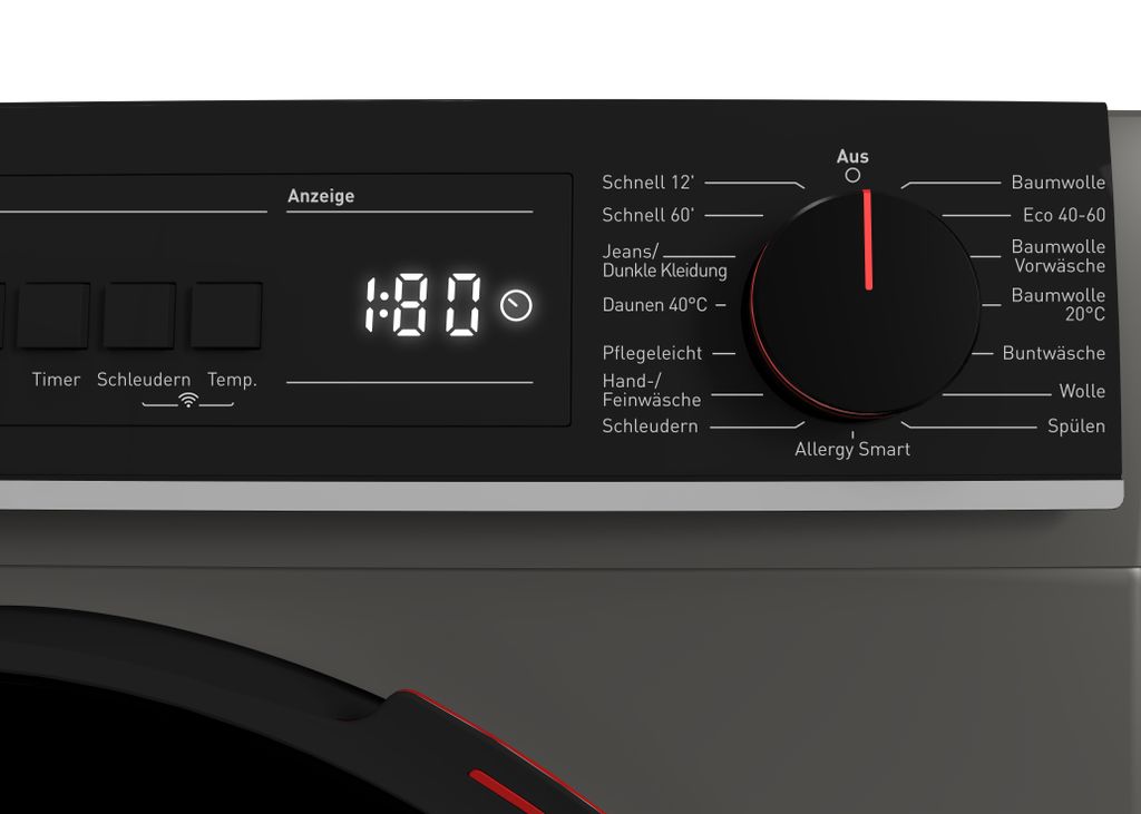 Sharp ES - WNFB214CAA - DE Waschmaschine (12 kg, EEK A - 20%, 1400 U/min.), (WiFi, Inverter Motor, Dampf, AquaStop), Espresso Gray