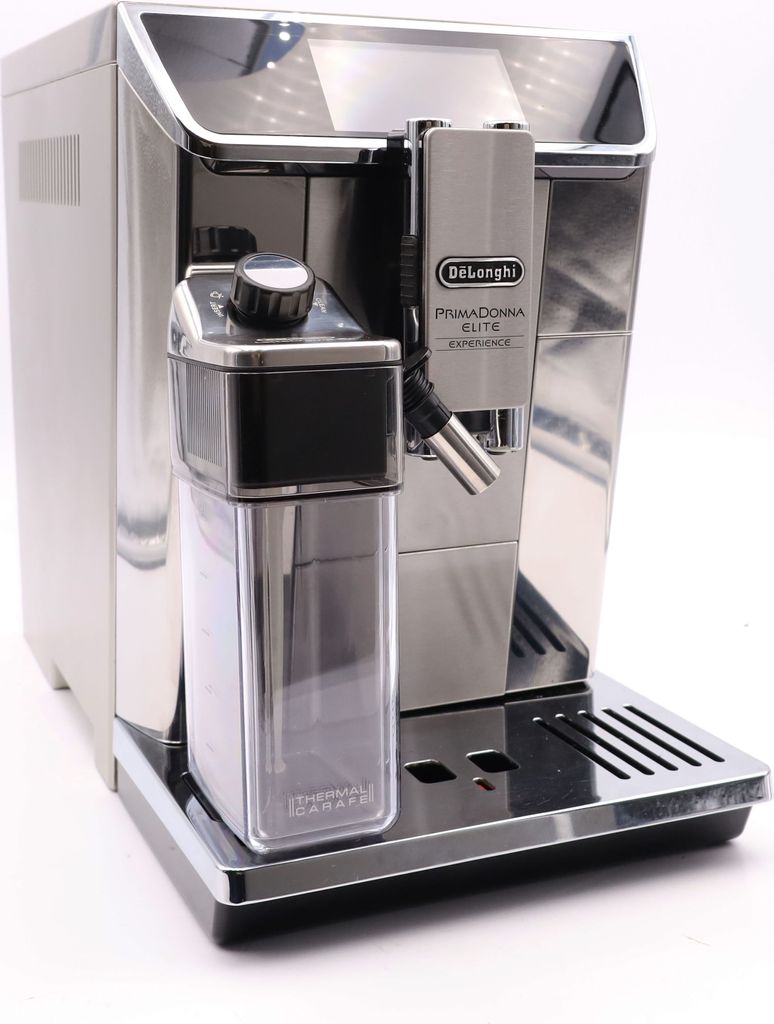 De'Longhi Delonghi ECAM 656.85.MS Vollautomatische Espressomaschine, Edelstahlgehäuse, Touchscreen, Zeitschaltuhr, Integriertes Mahlwerk, Milchaufschäumer, Wasserfilter
