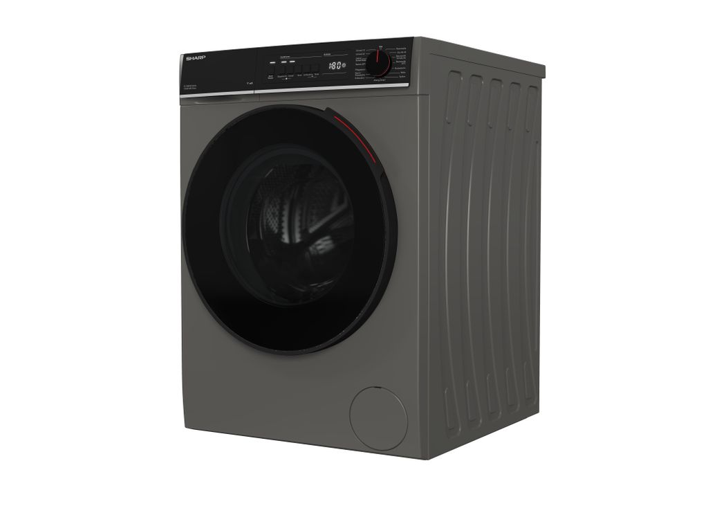 Sharp ES - WNFB214CAA - DE Waschmaschine (12 kg, EEK A - 20%, 1400 U/min.), (WiFi, Inverter Motor, Dampf, AquaStop), Espresso Gray