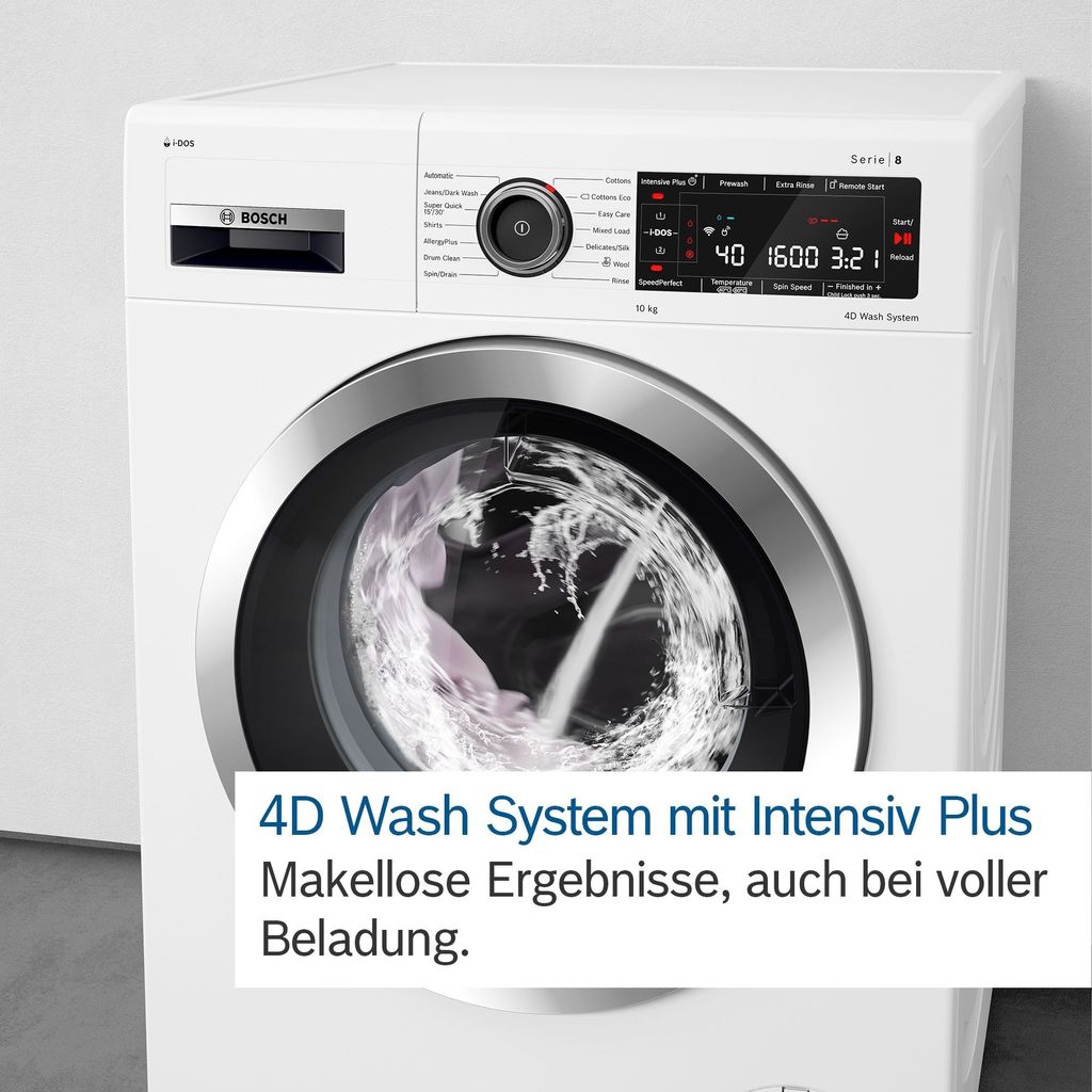 Bosch Serie 8 WGB244040, Frontlader, 9 kg, B, 69 dB, 1400 RPM, A