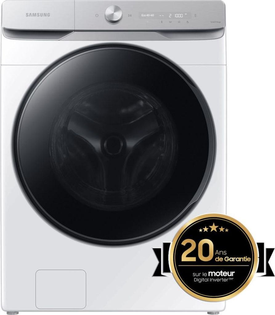 Samsung WF20DG8650BW, Frontlader, 20 kg, B, 76 dB, 1000 RPM, A