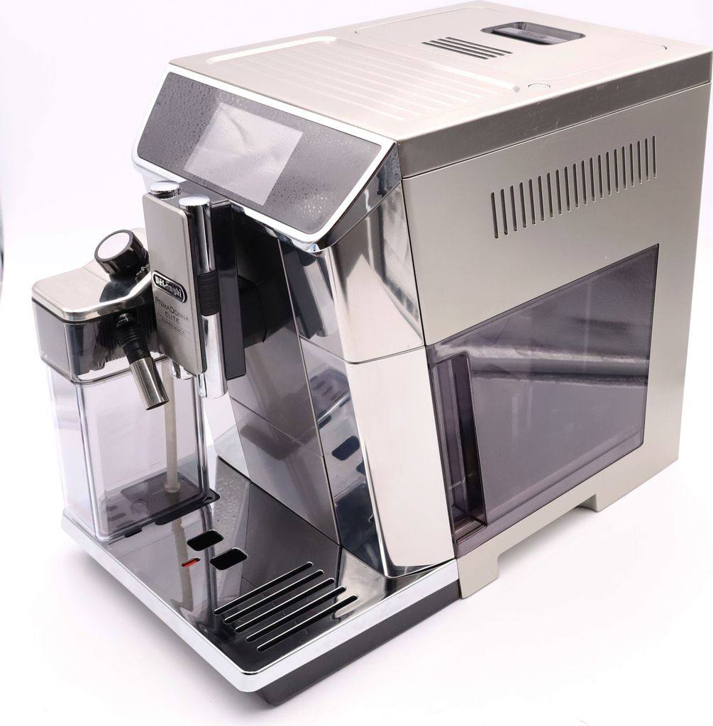 De'Longhi Delonghi ECAM 656.85.MS Vollautomatische Espressomaschine, Edelstahlgehäuse, Touchscreen, Zeitschaltuhr, Integriertes Mahlwerk, Milchaufschäumer, Wasserfilter