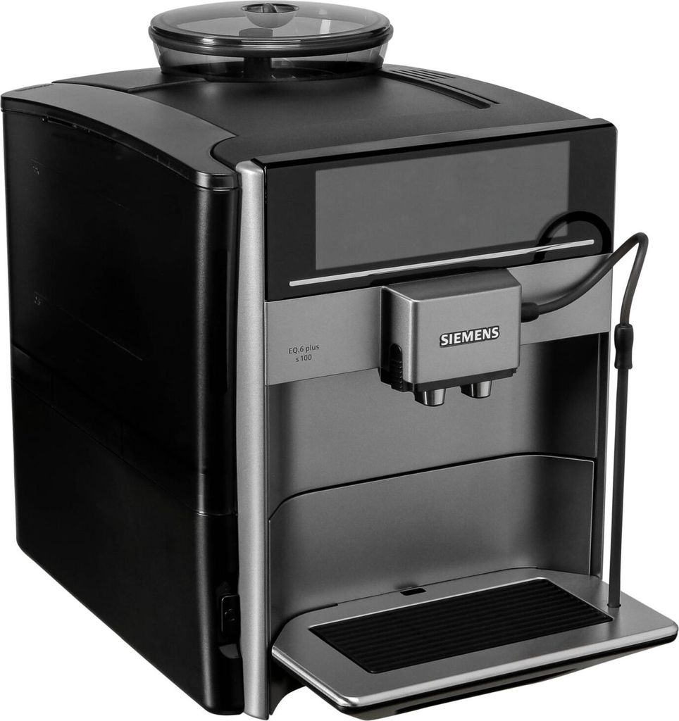 Siemens EQ.6 plus TE651209RW, Espressomaschine, 1,7 l, Kaffeebohnen, Gemahlener Kaffee, Eingebautes Mahlwerk, 1500 W, Schwarz, Titan