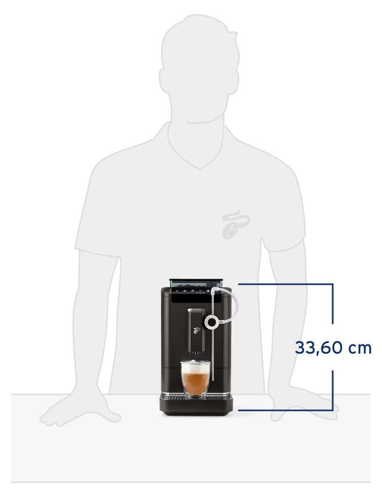 Tchibo Kaffeevollautomat Esperto2 Milk mit One - Touch Milchfunktion und 2 - Tassen - Funktion für Espresso, Caffè Crema, Capuccino und Milchschaum, Granite Black