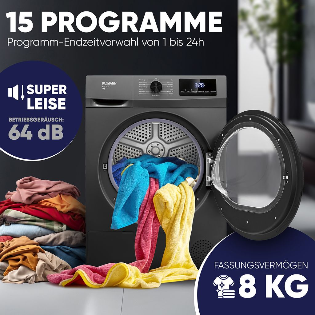 Bomann Wärmepumpentrockner 8kg - WPT 7154