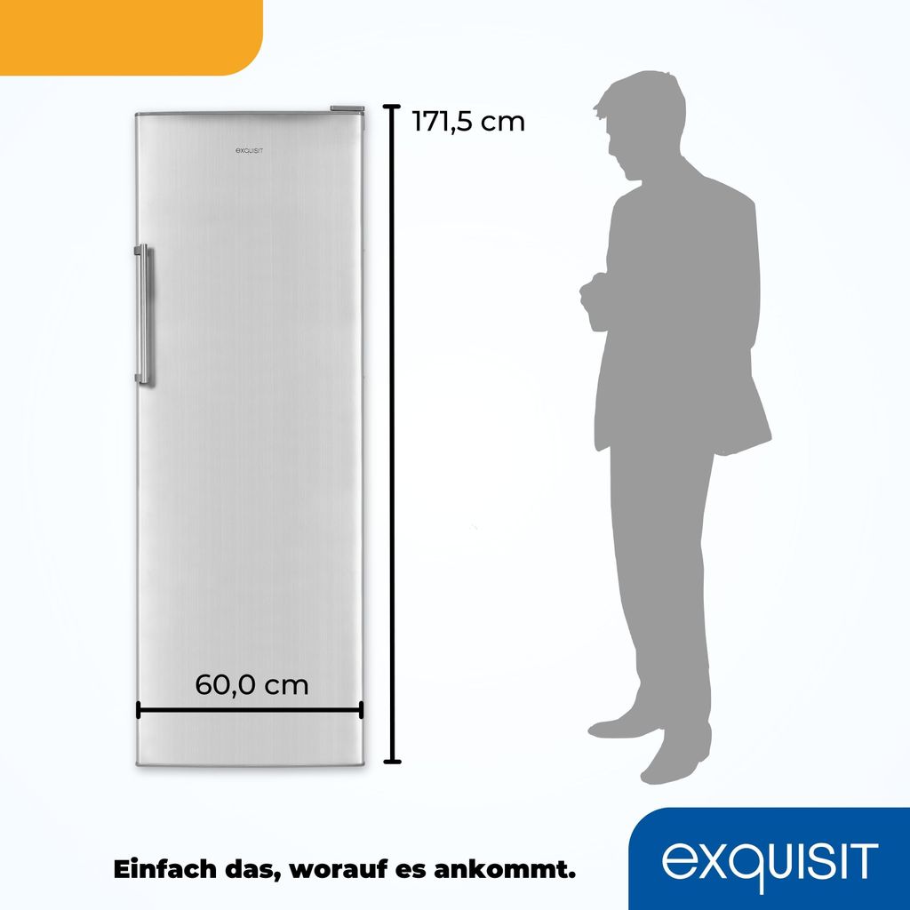 Exquisit Vollraumkühlschrank KS350 - V - H - 040D inoxlook