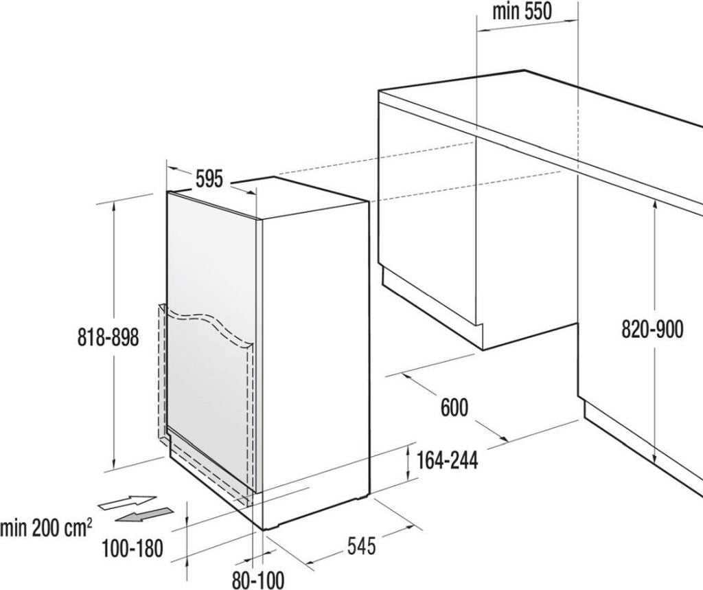 gorenje RBIU609EA1 Kühlschrank, Unterbau, 88er Nische, 121 l, Unterbau, E, 38 dB, SN - ST, 2 kg/24h