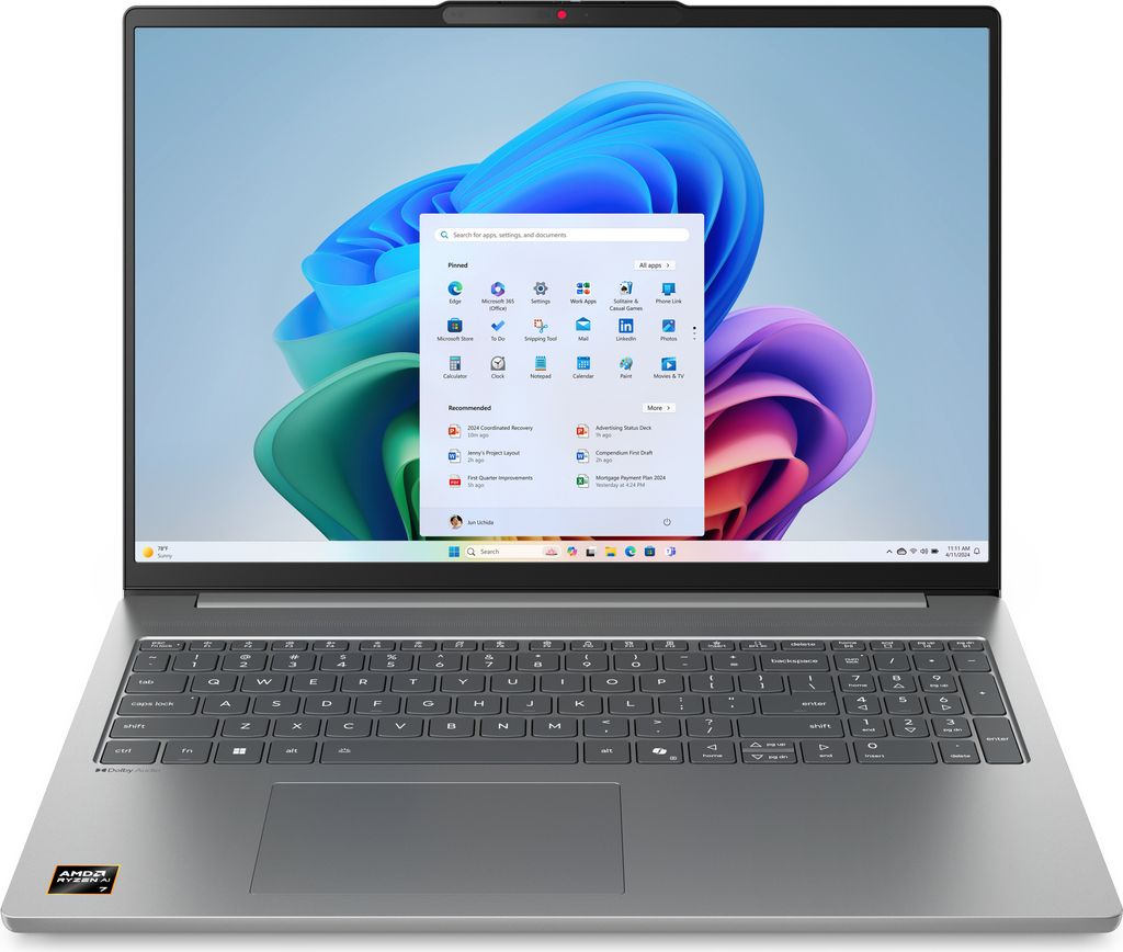 Lenovo IdeaPad Slim 5 16AKP10 Copilot+ PC, AMD Ryzen AI 5, 2 GHz, 40,6 cm (16"), 1920 x 1200 Pixel, 16 GB, 1 TB