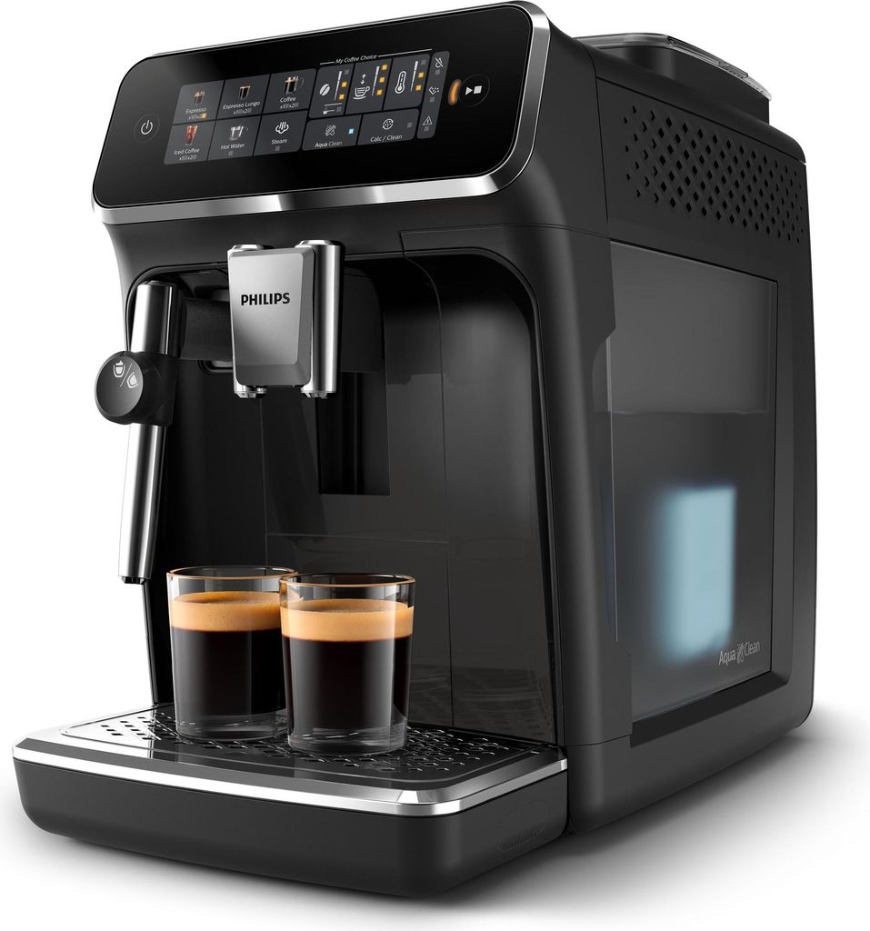 Philips Kaffeevollautomat Serie 3200, 5 Kaffeeeinstellungen, LatteGo - Milchsystem, Touch - Display, schwarz (EP3321/40)