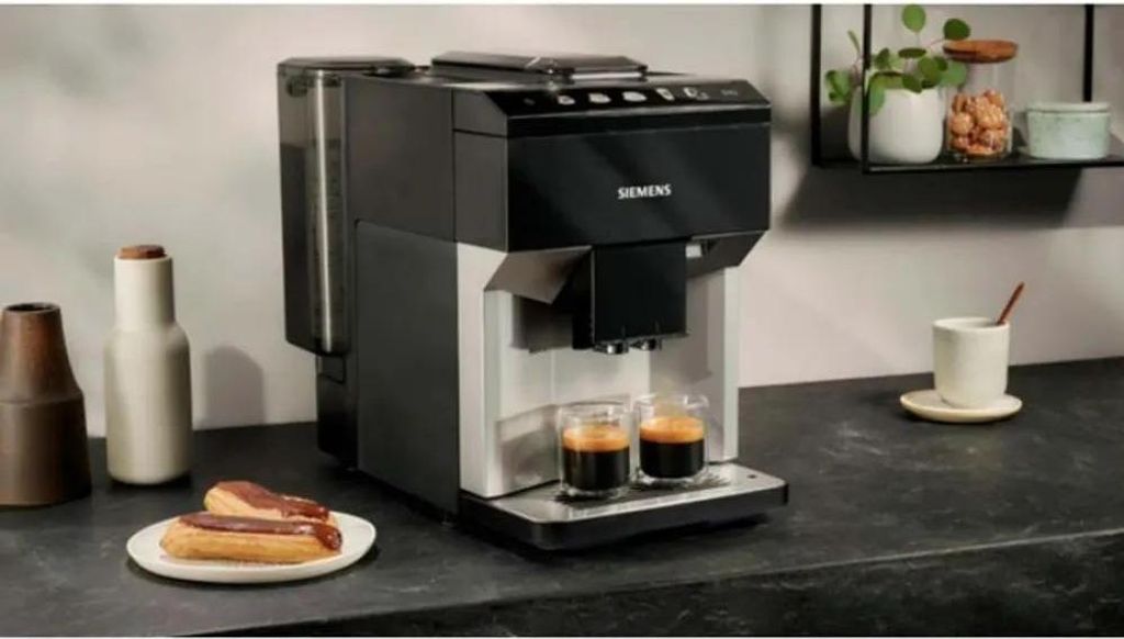 Siemens TP511D01, Espressomaschine, 1,9 l, Kaffeebohnen, Eingebautes Mahlwerk, 1500 W, Metallisch, Silber