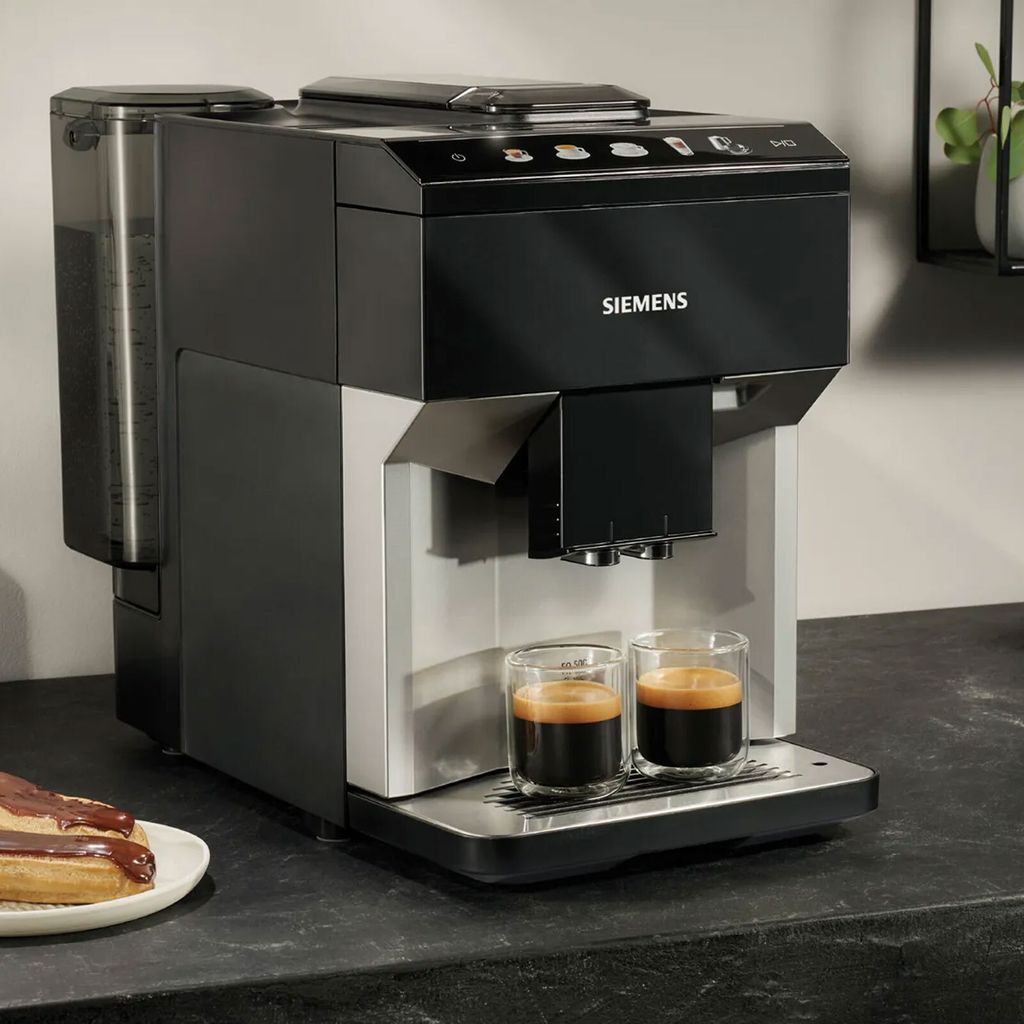 Siemens TP511D01, Espressomaschine, 1,9 l, Kaffeebohnen, Eingebautes Mahlwerk, 1500 W, Metallisch, Silber