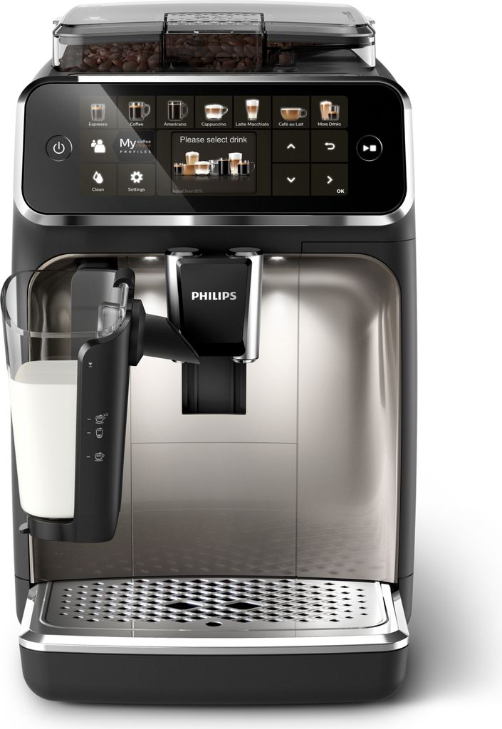 Philips 5400 Series EP5447/90 Kaffeevollautomaten, Espressomaschine, 1,8 l, Kaffeebohnen, Eingebautes Mahlwerk, 1500 W, Schwarz, Chrom