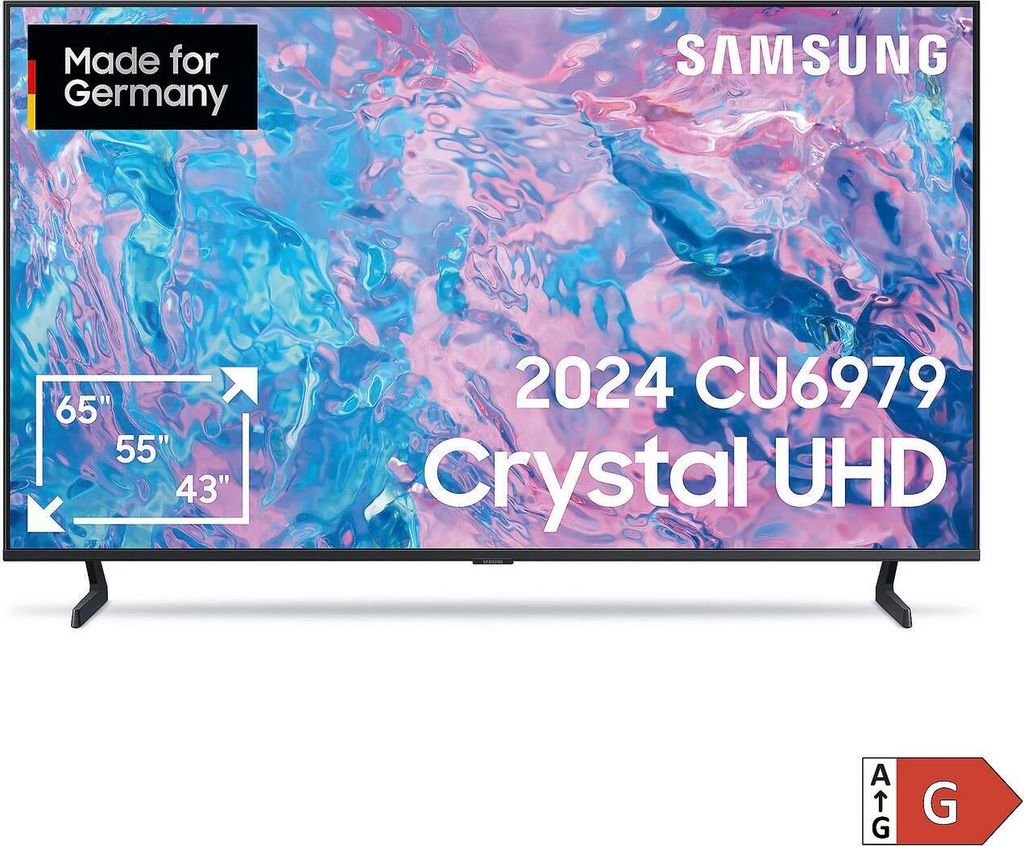 Samsung 55" Crystal UHD 4K CU6979 Tizen OS Smart TV (2024), 139,7 cm (55"), 3840 x 2160 Pixel, Kristall, Smart - TV, WLAN, Schwarz