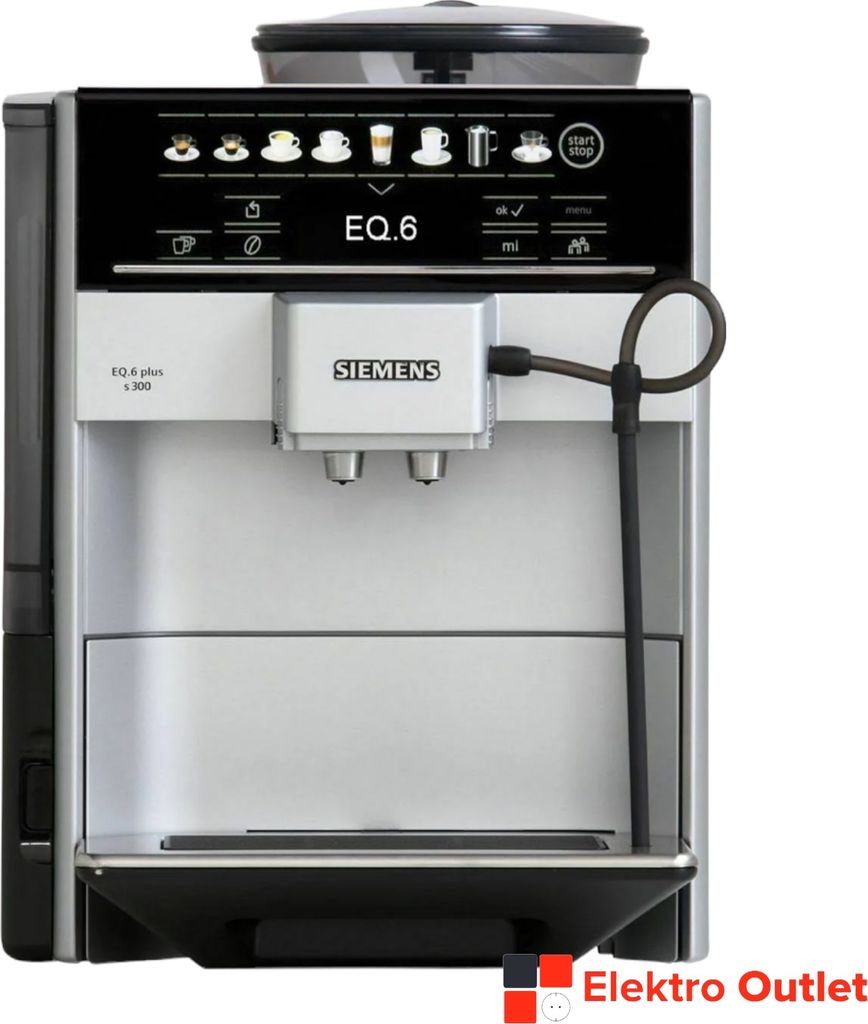 Siemens EQ.6 plus s300, Espressomaschine, 1,7 l, Kaffeebohnen, Gemahlener Kaffee, Eingebautes Mahlwerk, 1500 W, Schwarz, Grau