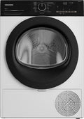 Grundig GT55824F12, Freistehend, Frontlader, Wärmepumpe, Schwarz, Weiß, Tasten, Drehregler, Schwarz