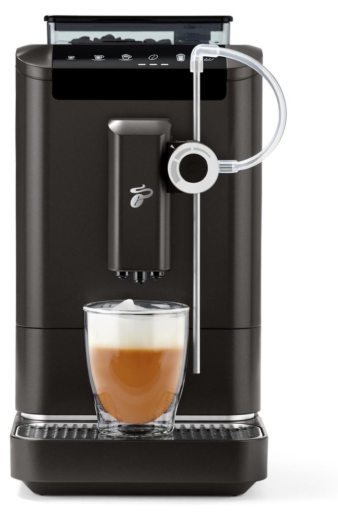 Tchibo Kaffeevollautomat Esperto2 Milk mit One - Touch Milchfunktion und 2 - Tassen - Funktion für Espresso, Caffè Crema, Capuccino und Milchschaum, Granite Black