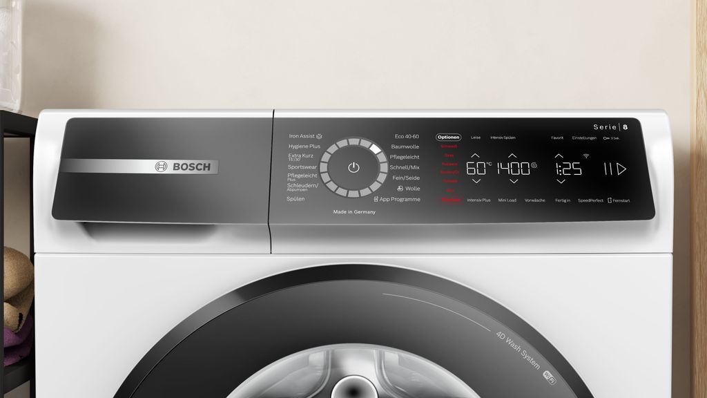 Bosch Serie 8 WGB244040, Frontlader, 9 kg, B, 69 dB, 1400 RPM, A