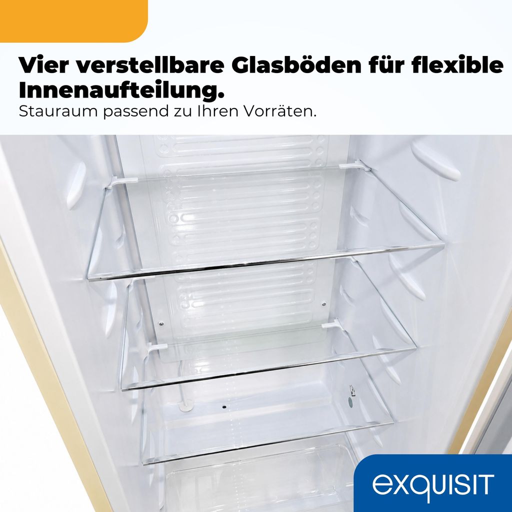 Exquisit Retro Vollraumkühlschrank 225 l - RKS325 - V - H - 160C