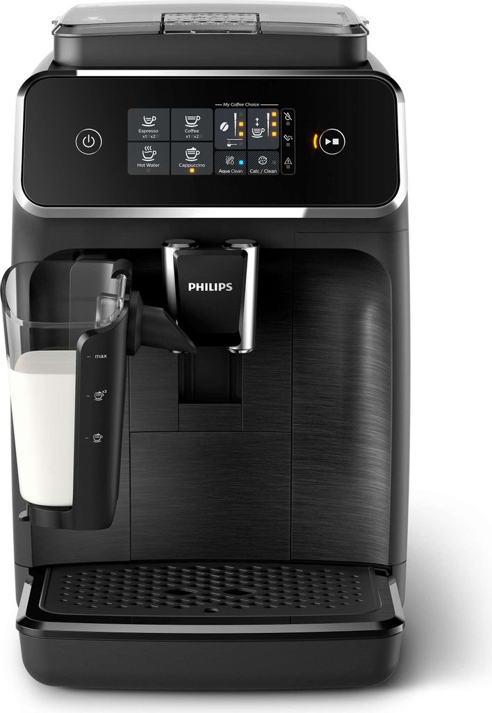 Philips Kaffeevollautomat 2200 Series, 3 Kaffeespezialitäten, LatteGo Milchsystem, Touchdisplay, Schwarz (EP2230/10)