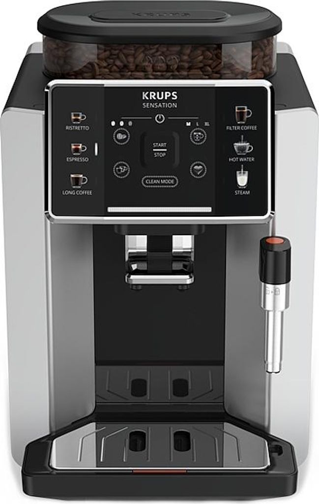 Krups Sensation C90 EA910E, Espressomaschine, 1,7 l, Kaffeebohnen, Eingebautes Mahlwerk, 1450 W, Aluminium, Schwarz