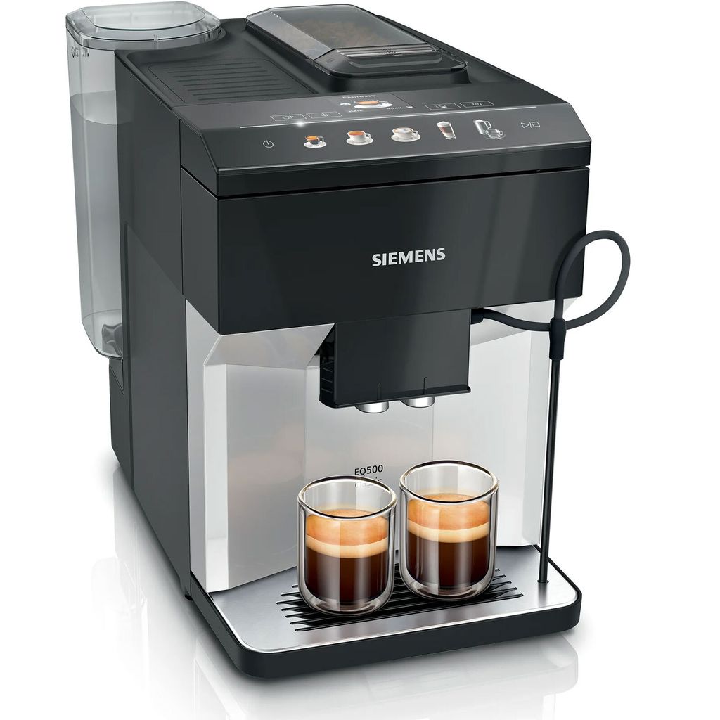 Siemens TP511D01, Espressomaschine, 1,9 l, Kaffeebohnen, Eingebautes Mahlwerk, 1500 W, Metallisch, Silber
