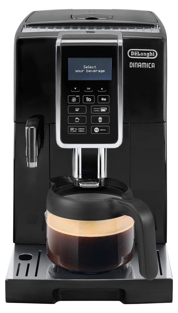 De'Longhi Delonghi ECAM 356.57.B/352.57.SB Dinamica Vollautomatische Espressomaschine, Kunststoffgehäuse, Integriertes Mahlwerk, Milchaufschäumer, Wasserfilter