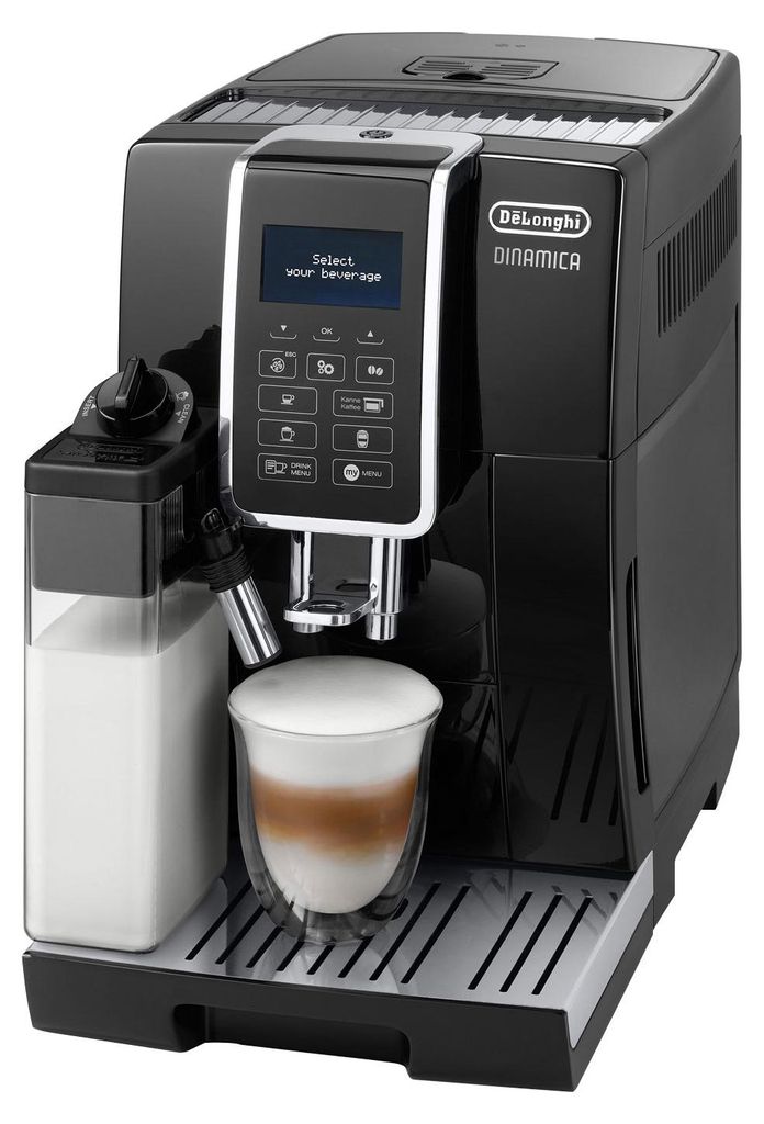 De'Longhi Delonghi ECAM 356.57.B/352.57.SB Dinamica Vollautomatische Espressomaschine, Kunststoffgehäuse, Integriertes Mahlwerk, Milchaufschäumer, Wasserfilter