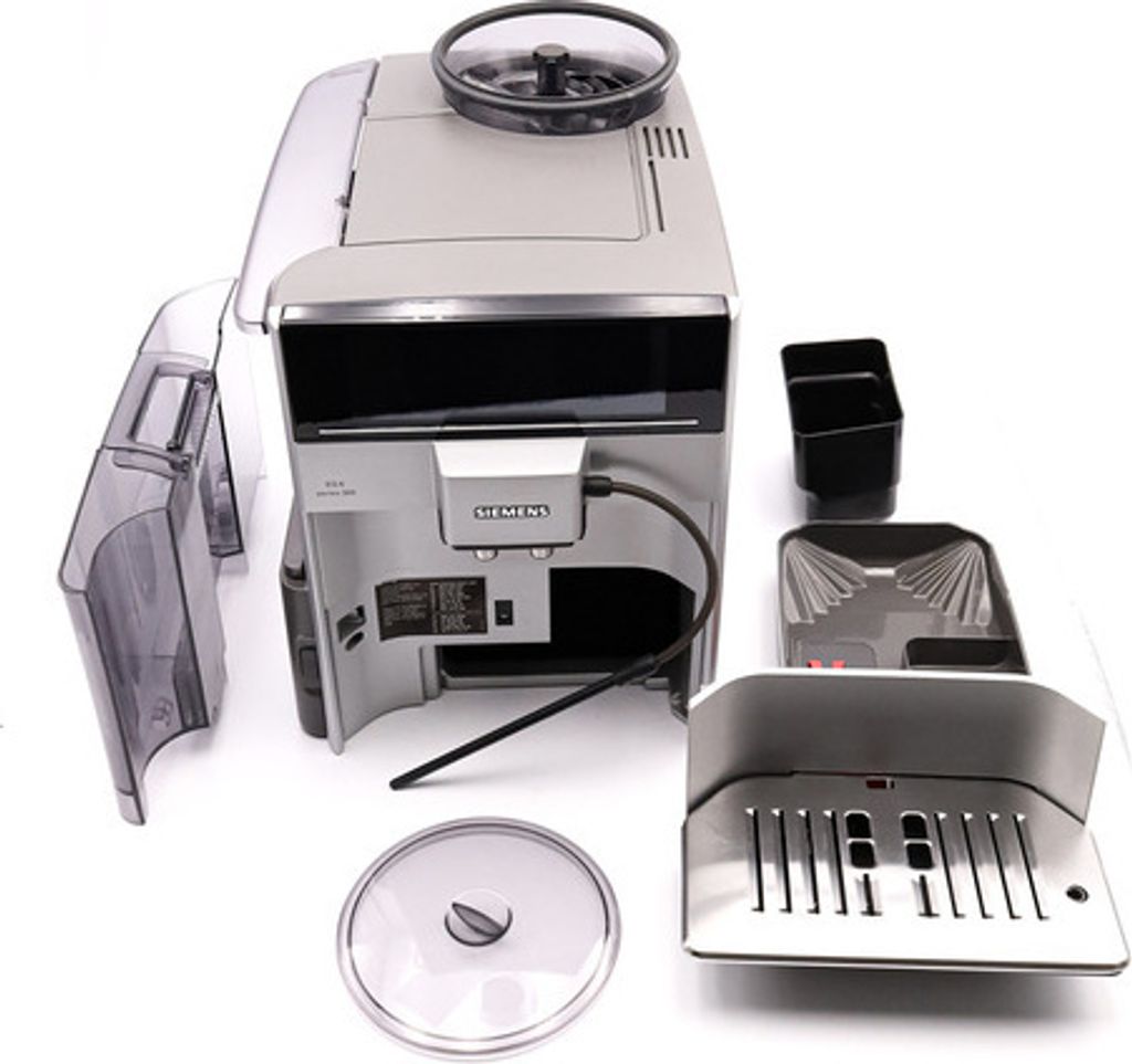 Siemens EQ.6 plus s300, Espressomaschine, 1,7 l, Kaffeebohnen, Gemahlener Kaffee, Eingebautes Mahlwerk, 1500 W, Schwarz, Grau