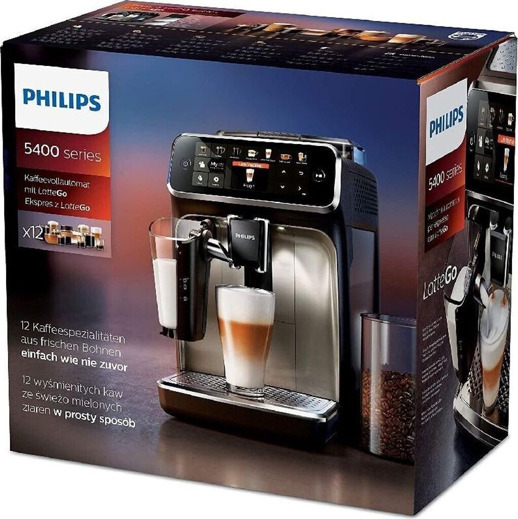 Philips 5400 Series EP5447/90 Kaffeevollautomaten, Espressomaschine, 1,8 l, Kaffeebohnen, Eingebautes Mahlwerk, 1500 W, Schwarz, Chrom