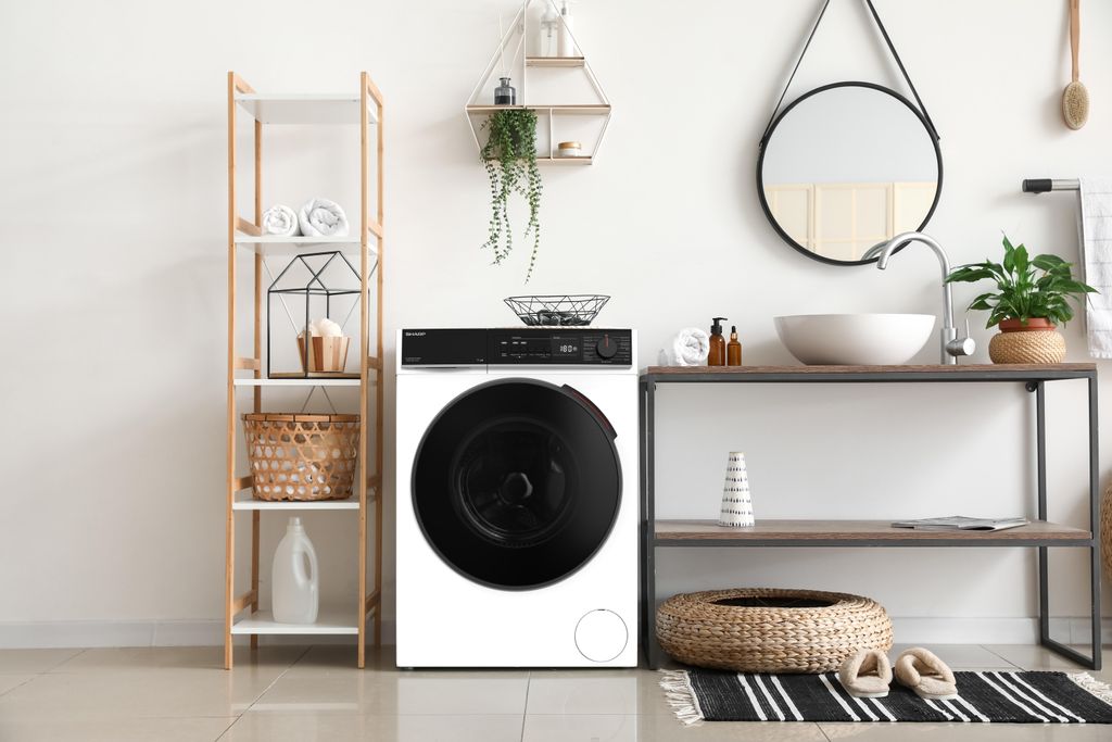 Sharp ES - WNFB214CWDA - DE Waschmaschine (12 kg, EEK A - 20%, 1400 U/min.), (WiFi, Inverter Motor, Dampf, AquaStop), Weiß
