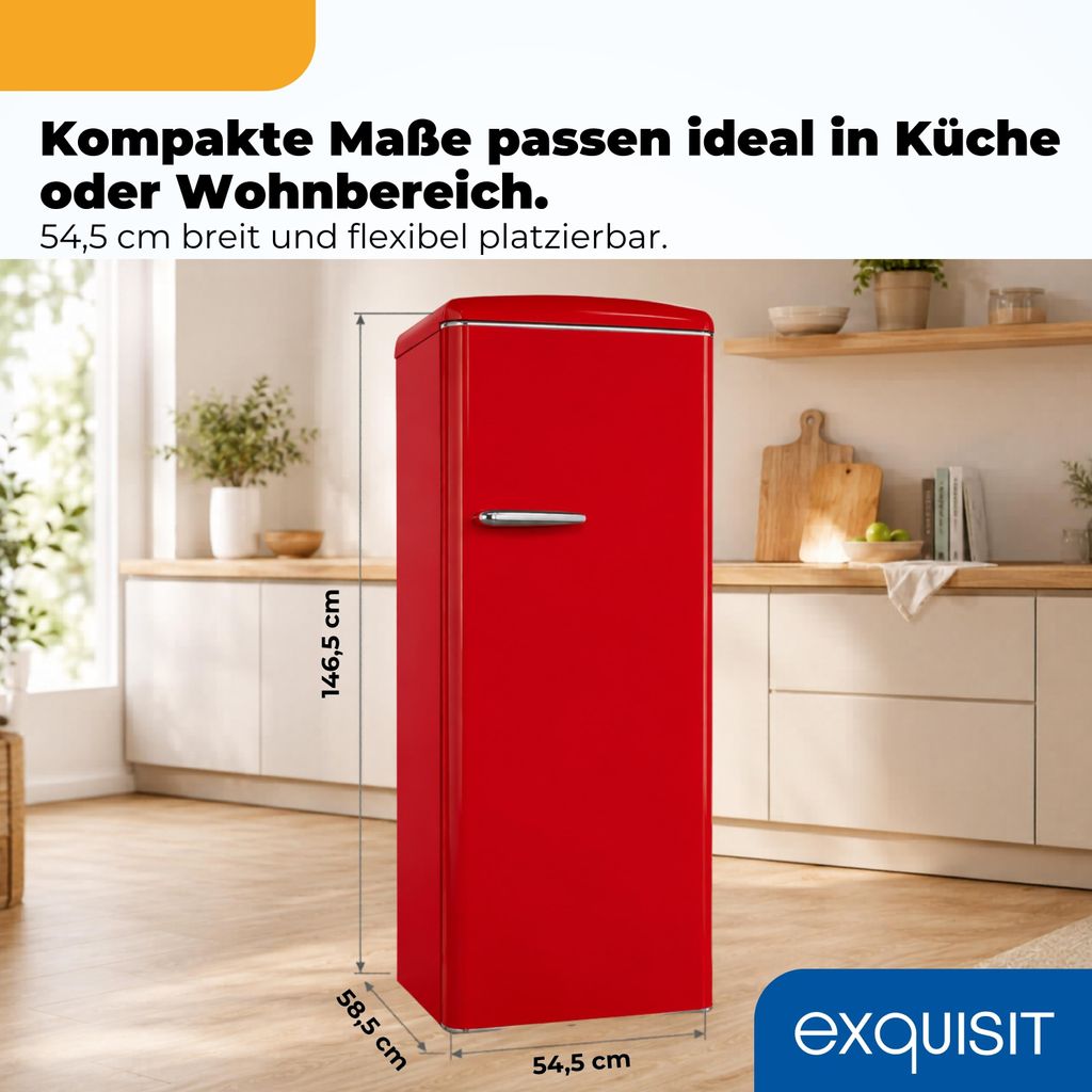 Exquisit Retro Kühlschrank 225 l - RKS325 - V - H - 160C