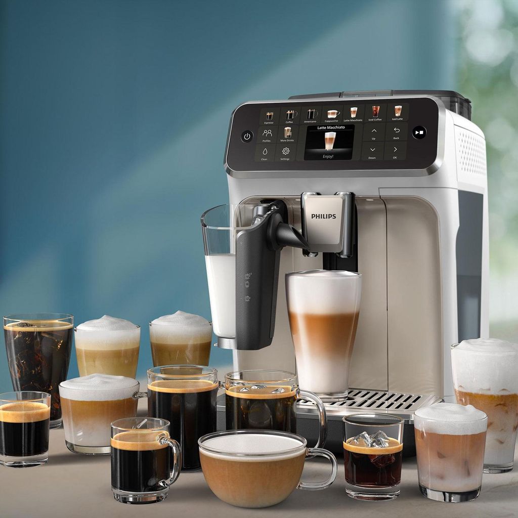Philips 5500 series Series 5500 EP5543/90 Kaffeevollautomat, Espressomaschine, 1,8 l, Kaffeebohnen, Eingebautes Mahlwerk, 1500 W, Weiß