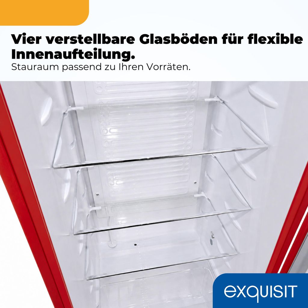 Exquisit Retro Kühlschrank 225 l - RKS325 - V - H - 160C