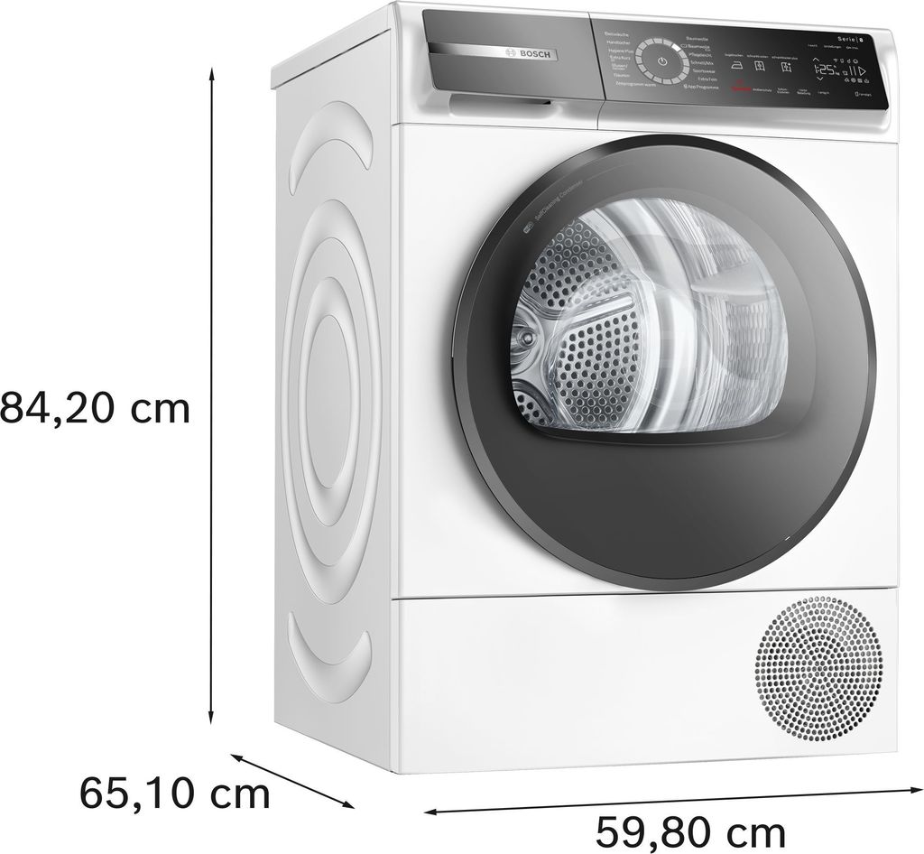 Bosch Serie 8 WQB245B40 Wäschetrockner Freistehend Frontlader 9 kg Weiß