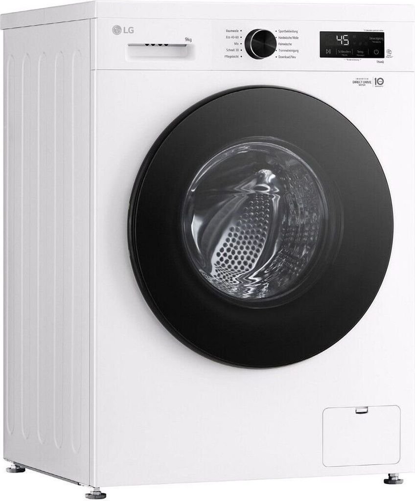LG F4WB309Y, Frontlader, 9 kg, B, 75 dB, 1400 RPM, A
