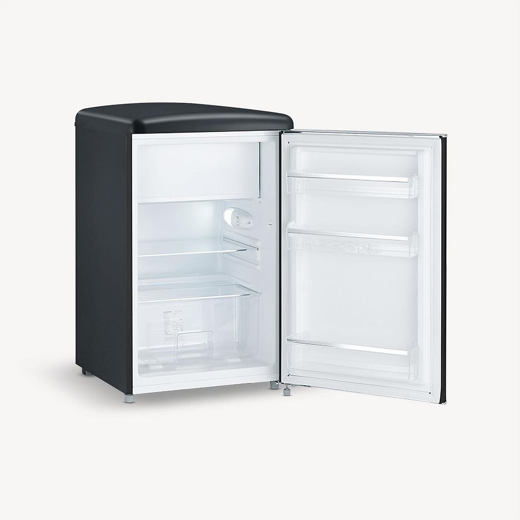 SEVERIN Retro Tischkühlschrank RKS 8832 aus Kunststoff, schwarz Kühlschrank Gefrierkombination Retro Kühlschrank Led Kühlschrank Kühlschrank Gefrierfach